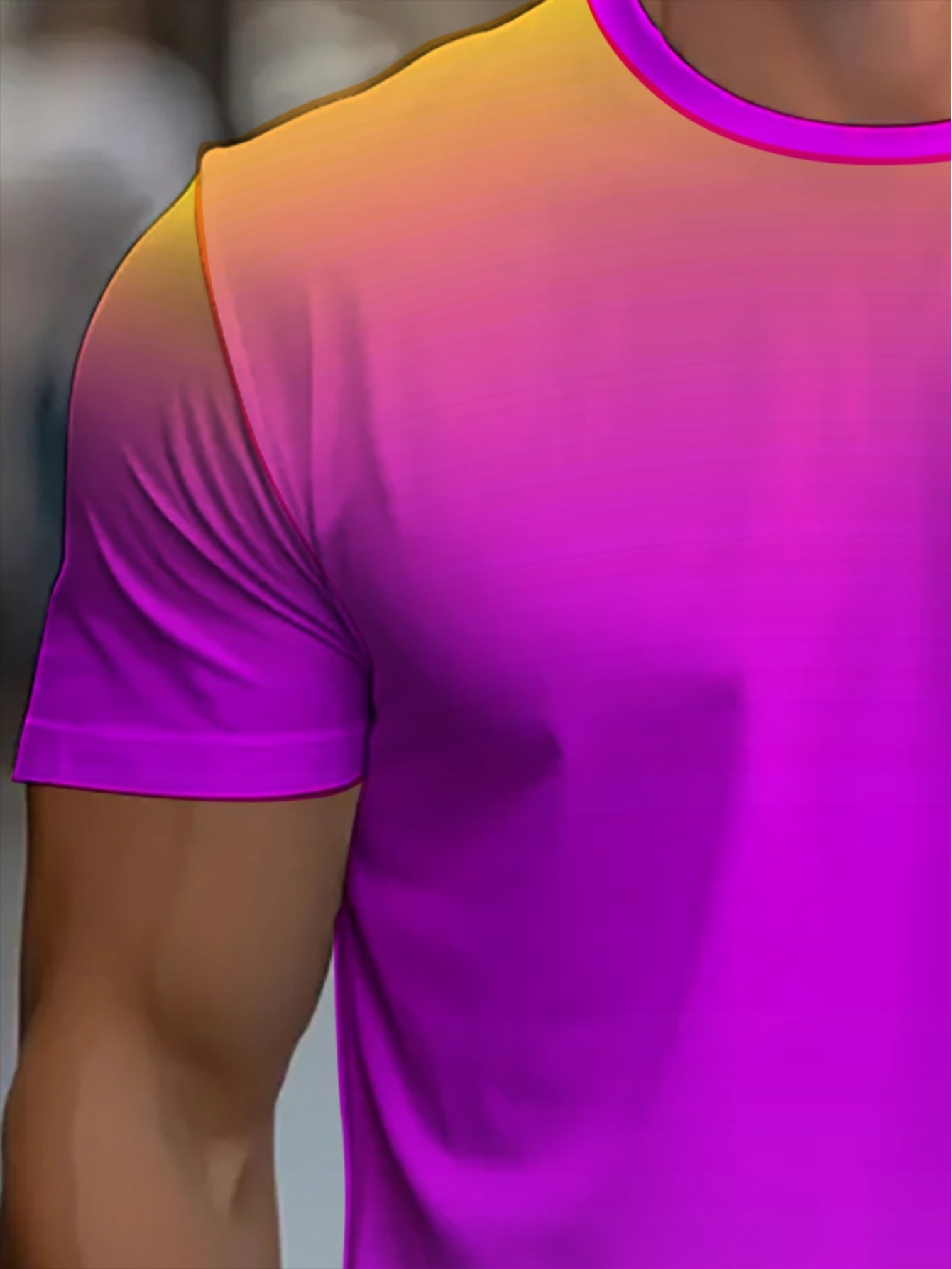 قميص رياضي بياقة دائرية بتدرج  - مراجعة T Shirt Dry Fit وسعره